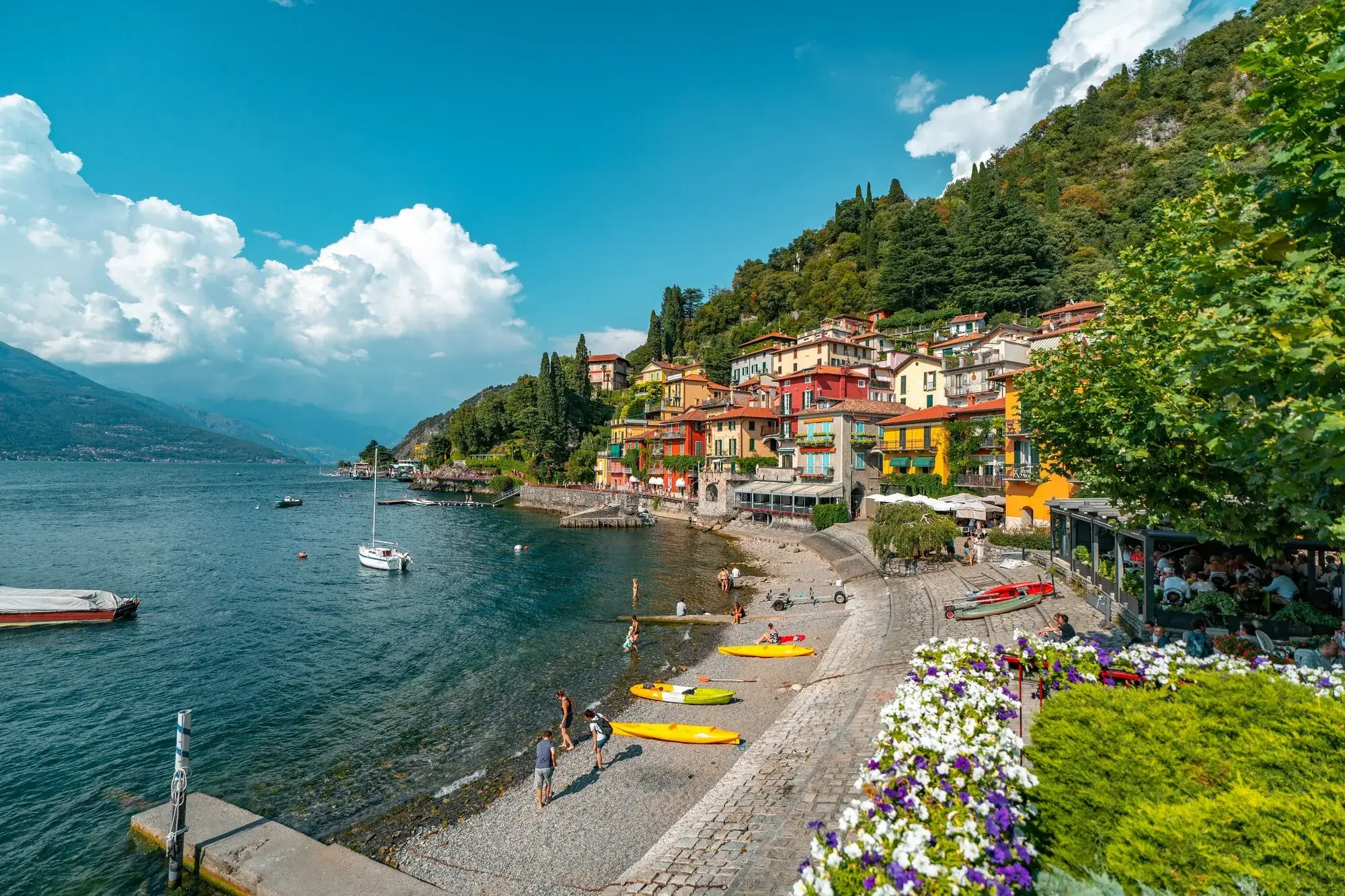 Beautiful scenery of Lake Como in Italy during a summer trip