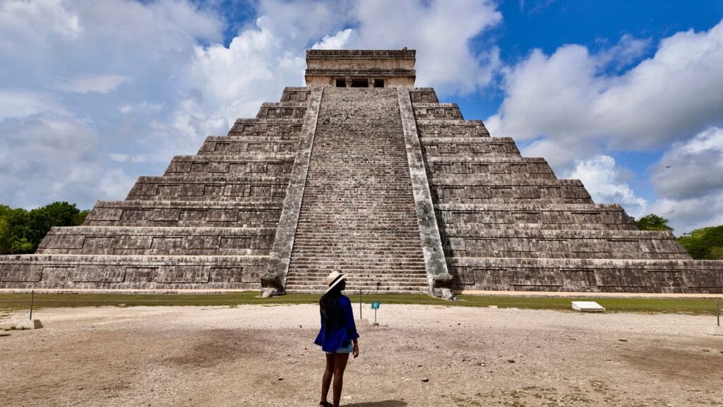 The ancient El Castillo pyramid at Chichen Itza, Mexico